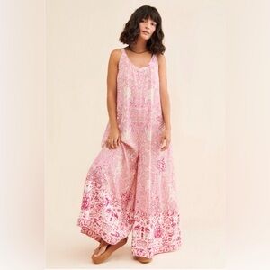 FP Pink Paisley Lillie jumpsuit size medium